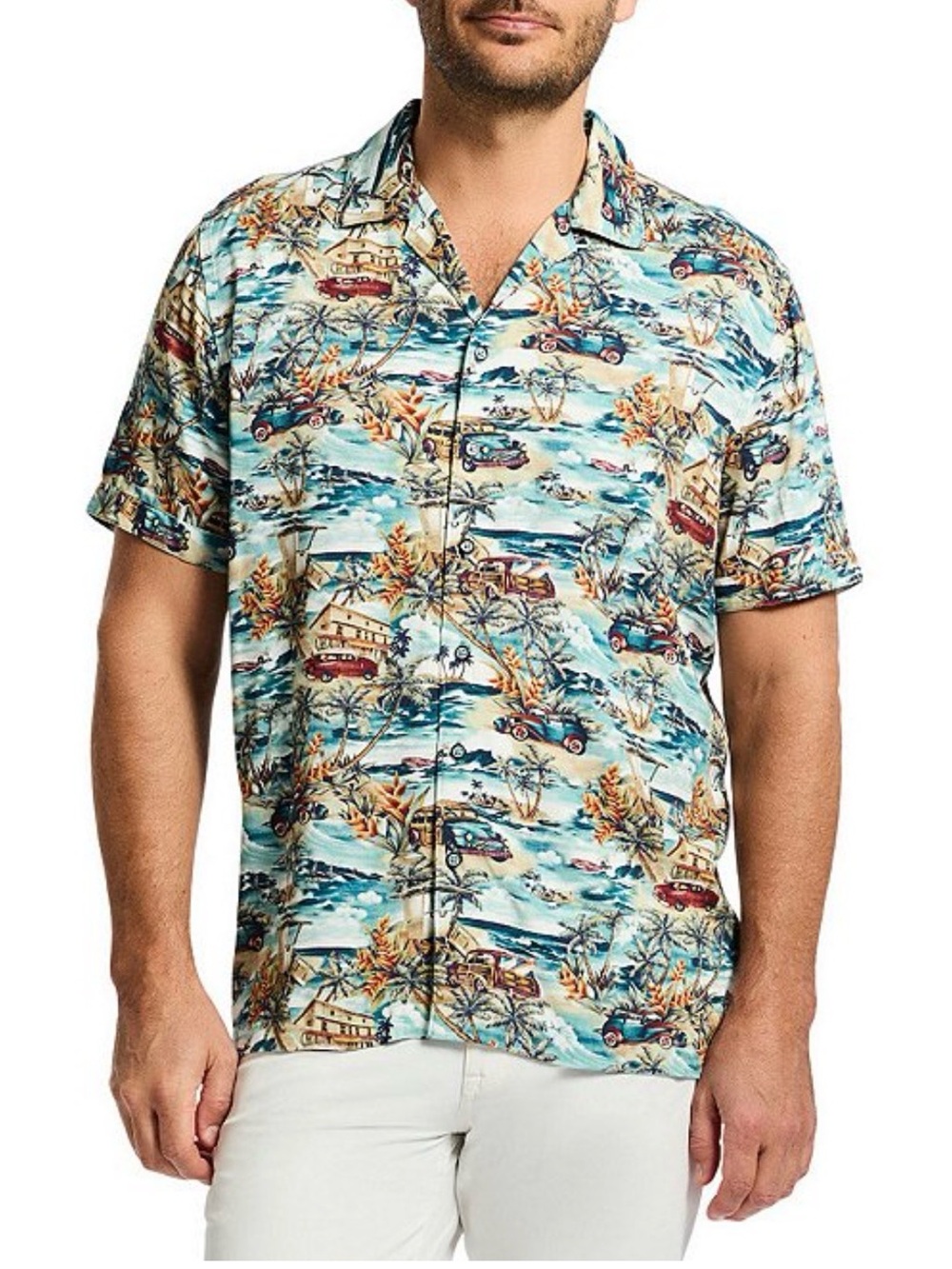 Robert Graham Getaway Short Sleeve Camp Shirt Men's XL $238 NWT